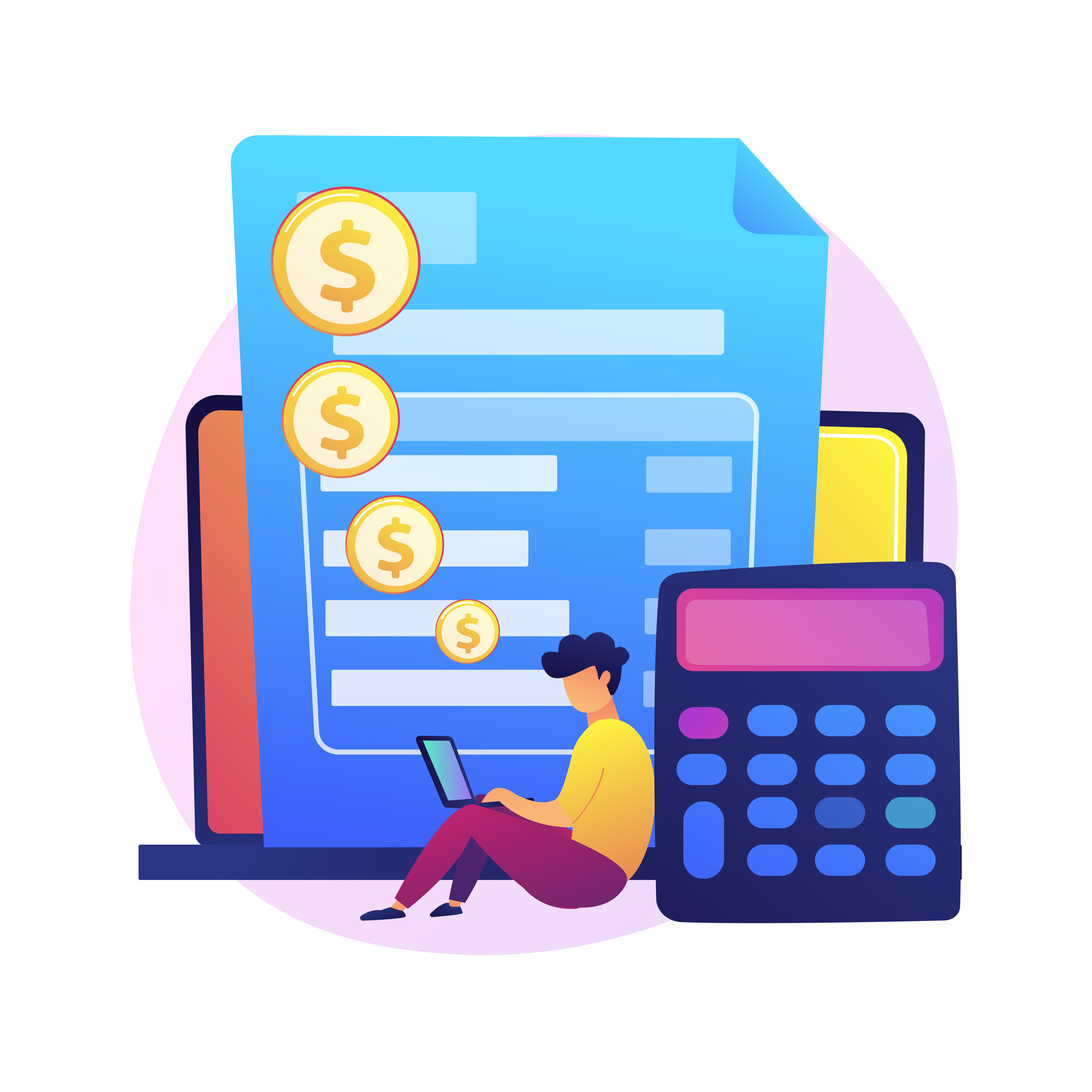 Online payment account. Credit card details, personal information, financial transaction. Cartoon character bank worker. Internet banking. Vector isolated concept metaphor illustration